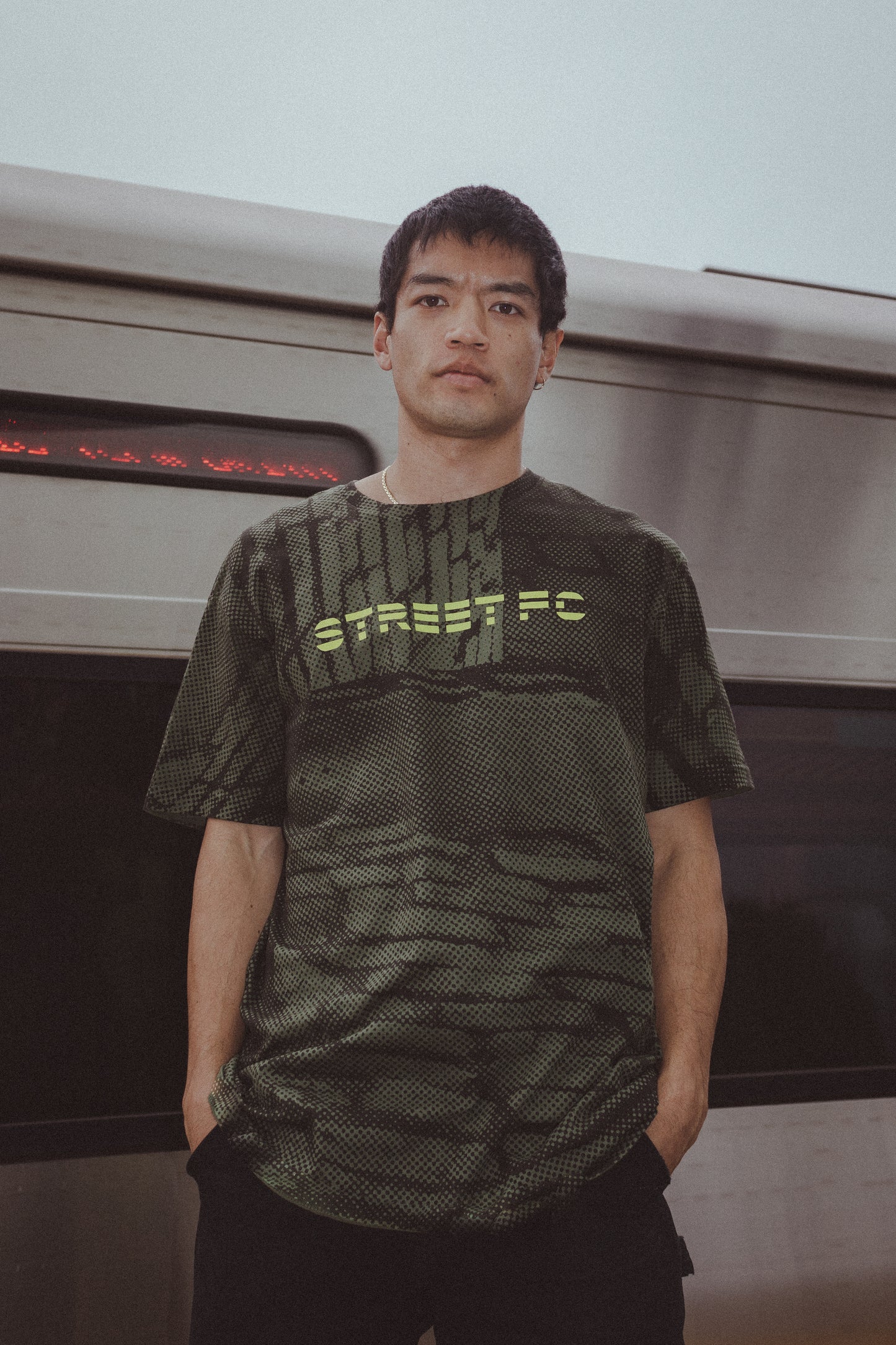 Street Pattern In Military Green